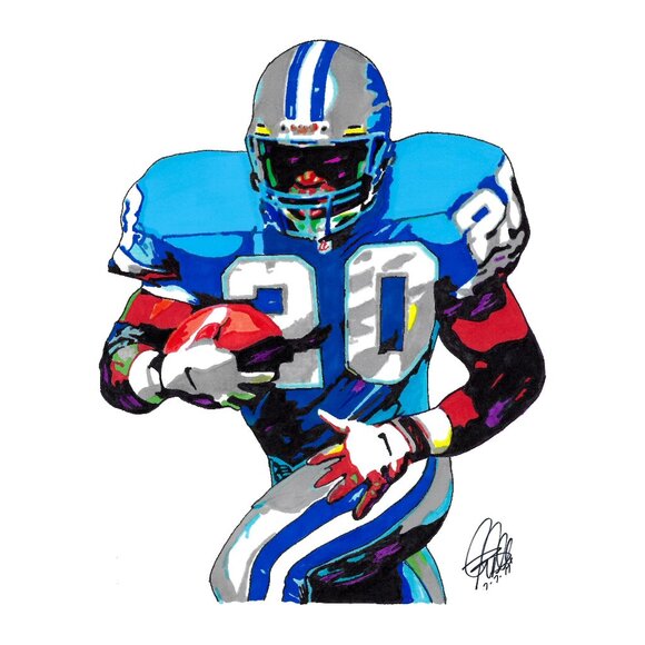Barry Sanders Detroit Lions Football Poster Print Wall 18x24 - Picture 1 of 5